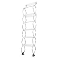 6 Steps Wall Mounted Attic Ladder, Metal Indoor Stairs Pull Down Telescoping System, Anti-Slip Retractable Folding Stair, Loft Extension Steps Staircase for Garages