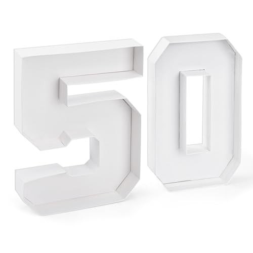 Datyiiha 50 Set Cardboard Number for Charcuterie 10.2'' Fillable Tray Charcuterie Paper Box for 50th Birthday Anniversary Party Decorations Chocolate Candy Cupcake Container