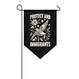 „Schützt Einwanderer-Gartenflaggen gegen das US-Einwanderungsgesetz, doppelseitige Banner/Wandteppiche in Einheitsgröße für saisonale Gartendekorationen im Landhausstil