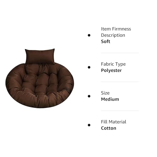 Image of KYNE Round Swing Chair Cushion, Polyester, Outdoor Egg Swing Chair Cushion, Padded Pillow Cushion for Garden Swing, Balcony, Deck (Mahroon1)
