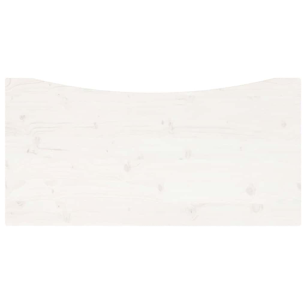 Blat biurka biały z litego drewna sosnowego 110 x 55 x 2,5 cm z naturalną krawędzią, wszechstronny, do domowego biura, gabinetu, trwały i ręcznie wykonany
