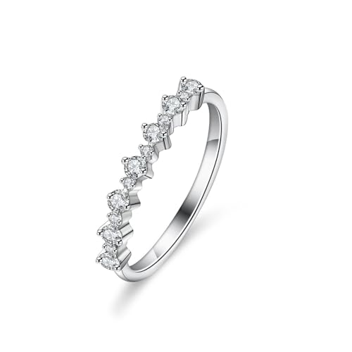 KnSam Anillo de compromiso de platino PT950 auténtico, anillo de compromiso clásico con diamante, para parejas de platino, talla 62 (19,7)