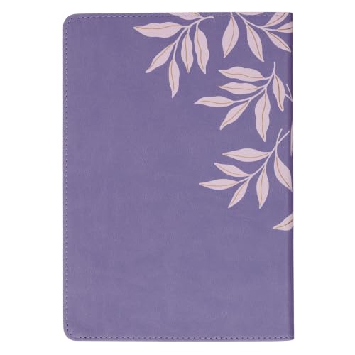 Image of Christian Art Gifts Classic Journal He Who Promised Heb. 10:23 Bible Verse, Inspirational Scripture Notebook, Ribbon Marker, Purple Vegan Leather Flexcover, 336 Ruled Pages, (8.6 inch x 6.1 inch x .9 inch)