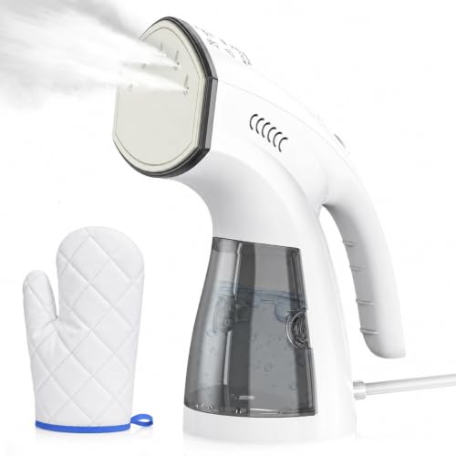 Steamer for Clothes, Handheld Clothes Steamer 2 in 1 Steam & Dry Iron with 250ml Tank, Leak-Proof Garment Steamer 1000W Fast Heat Up Wrinkle Removal for Home and Travel (white)