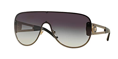 Versace Woman Sunglasses Pale Gold Frame, Light Grey Gradient Dark Blue Lenses, 0MM