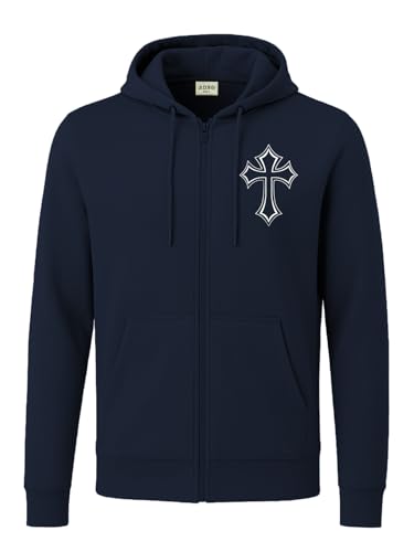 Image of ADRO Men's Regular Fit Zip-Up Hoodie for man | 320 GSM Cotton Poly Fleece Zipper Sweatshirt with Soft Fabric & Printed Hoodies