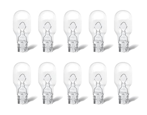 Rafeal 921 10 Pack T5 16W High Performance Incandescent Bulb, License Plate, Side Marker, Automotive Interior, Dashboard, Dome Light Standard Replacement