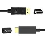 Diseño de cierre: el conector DisplayPort con cierres proporciona una conexión segura, los cierres mejorarán la estabilidad de la conexión en uso. Cuando se enchufa, pulsa el botón real y es fácil de sacar.