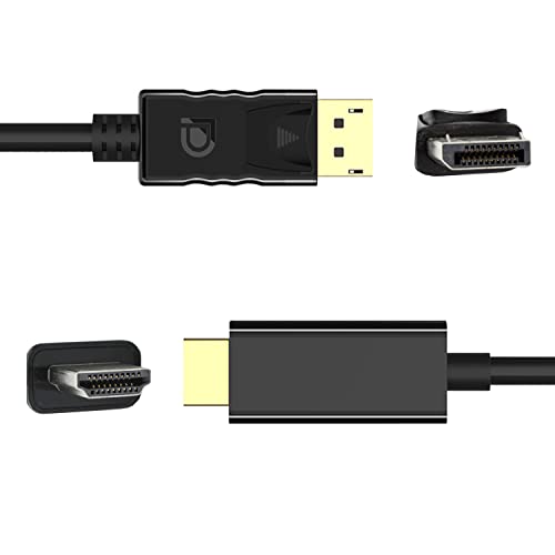 D.Square- Cable DP a HDMI 1,5m, Adaptador Entrada DisplayPort a Salida HDMI Chapado en Oro (Macho a Macho) Compatible con Lenovo, HP, ASUS, DELL y Otras Marcas Cover