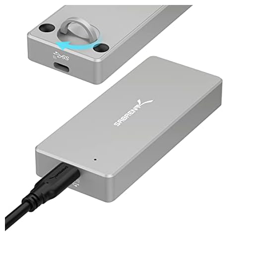 SABRENT Caja resistente al agua para SSD M.2, USB C 3.2 a SSD NVMe, SSD SATA de 1TB, SSD de 2TB, SSD de 4TB, SSD de 8TB, hasta 16TB, 10Gbps, sólo para M Key, compatible con UASP (EC-WPNE)