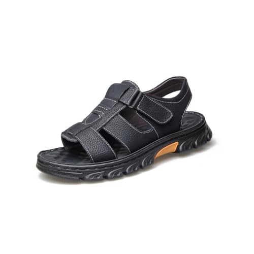 Mens Athletic Sandals Outdoor Hiking Fisherman Sandals Leather Open Toe Sandals With Arch Support Beach Water Sport Sandals