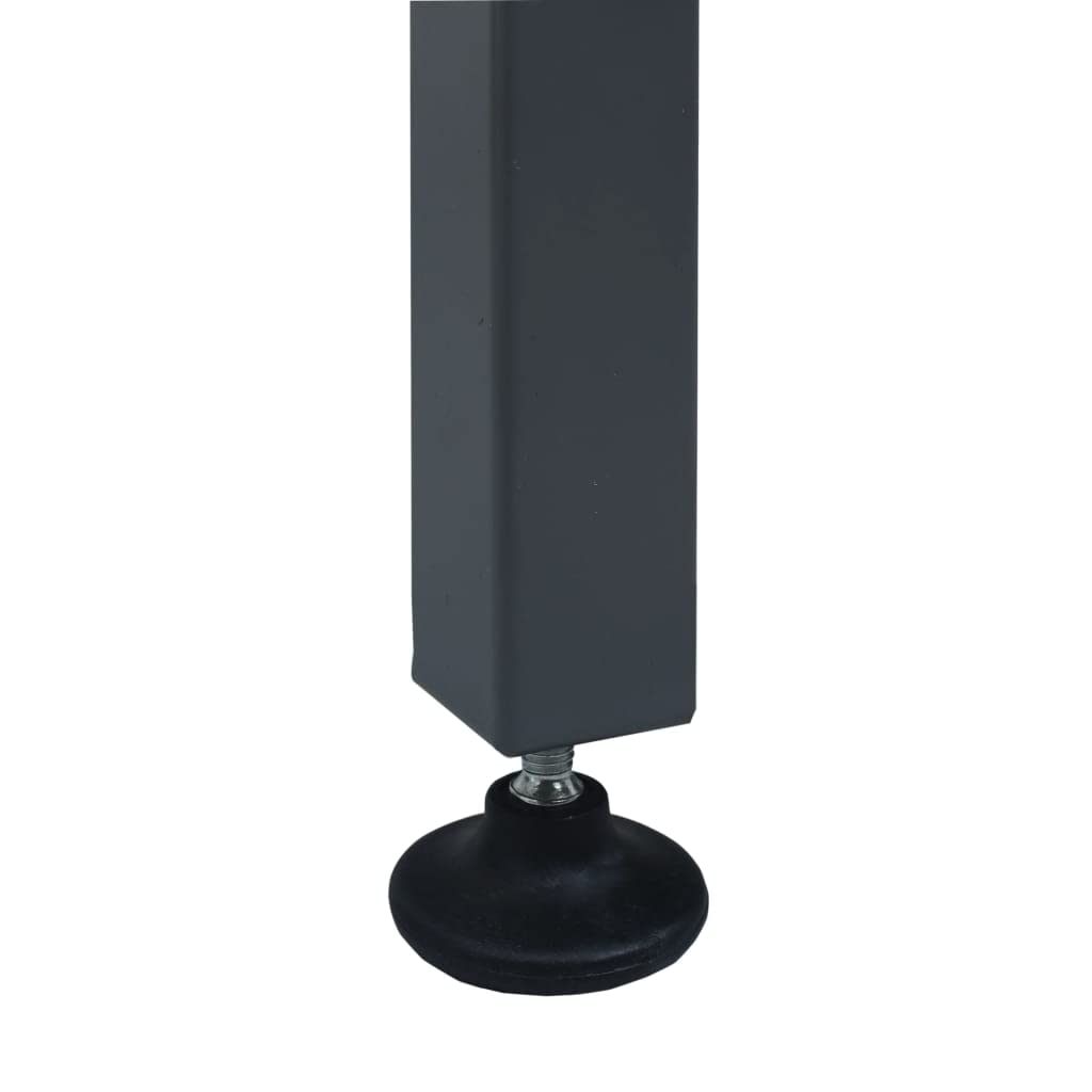 Stół warsztatowy ze stali, 120 x 60 x 85 cm, czarny, z szufladą, nóżki z regulacją wysokości, przechowywanie narzędzi, szafy, idealny do warsztatu, garażu, dla majsterkowiczów