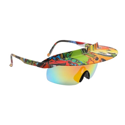 Gafas de sol para montar – Gafas de sol con marco de visera – Lente protectora de espejo, gafas deportivas de para ciclismo, mochilero, camping, conducción, senderismo, festivales, golf