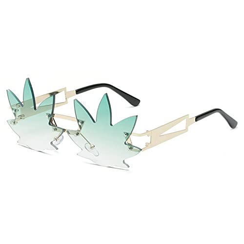 Vintage Punk Sunglasses Men Women 2020 Fashion Colorful Rimless Leaf-shaped Sun Glasses