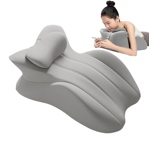 Generisch Cojín de cuña para apoyo lumbar, cojín de espuma suave para apoyar la espalda, cojín elevador con funda lavable para sentarse, leer, descansar y tumbarse de lado