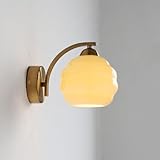  HYJAUSXB Lampada da Parete in Stile Industriale retrò, luci a LED francesi con Paralume in Vetro, Applique Art Déco per Specchio da Bagno, Comodino, Camera degli Ospiti dell\'hotel (Colore: