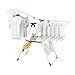 Tangkula Clothes Drying Rack, Collapsible Laundry for Sweaters Socks Underwear with Shoe Holder & 2 Shelves, Study Steel Frame Space Saving Adjustable Hanging Foldable Drying Rack (White)