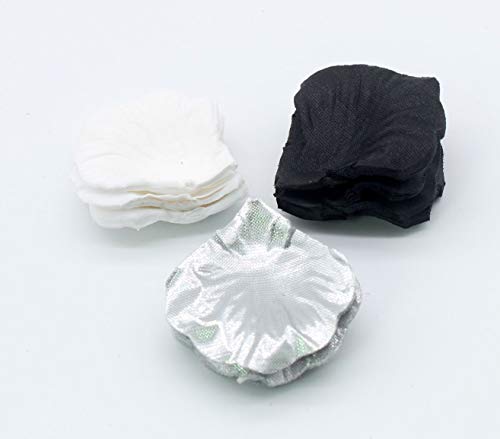 900Pcs Silver Black White Artificial Flowers Silk Rose Petals Flower Girl Scatter Petals For Wedding Aisle Centerpieces Table Confetti Party Favors Home Decoration #TOP7