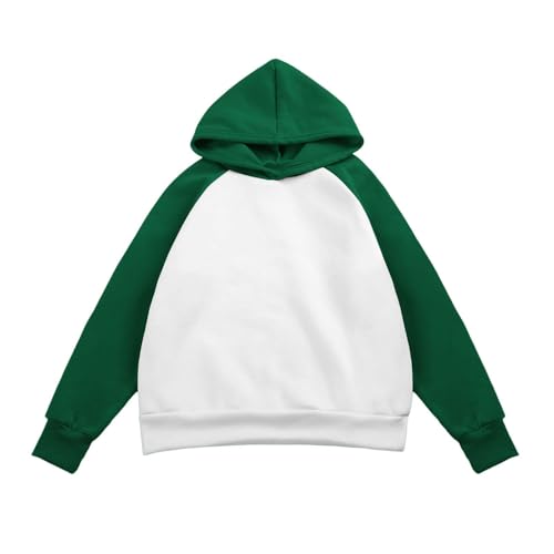 Girls Hoodie Color Block Sweatshirt Long Sleeve Fleece Lined Hooded Sweatshirts Loose Fit Warm Pullover Tween Clothes2