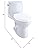 TOTO TCST604CUFGAT4001 UltraMax II 1 GPF One Piece Elongated Toilet with Left Hand Lever - Less Seat Cotton
