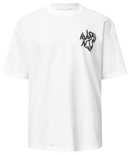 Allsaints Męska bluza Orlando Ss Crew, Popielaty biały, XL