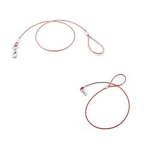 Mikikit Chew Steel Wire Dog Leash Durable Training Lead for Large Dogs Water Resistant Design Lightweight for Outdoor Walking and Training Red