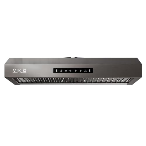 Image of VIKIO HOME 36 inch Under Cabinet Hood,1200CFM Gesture Touch Black PVD Stainless Vent