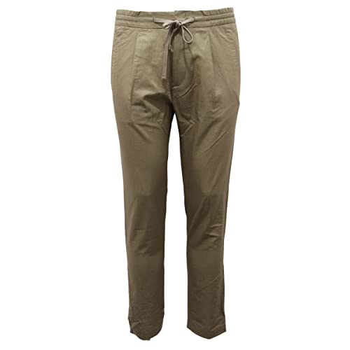 Trouser Paolo Pecora vert en lin idéal pour vos soirées d'été
