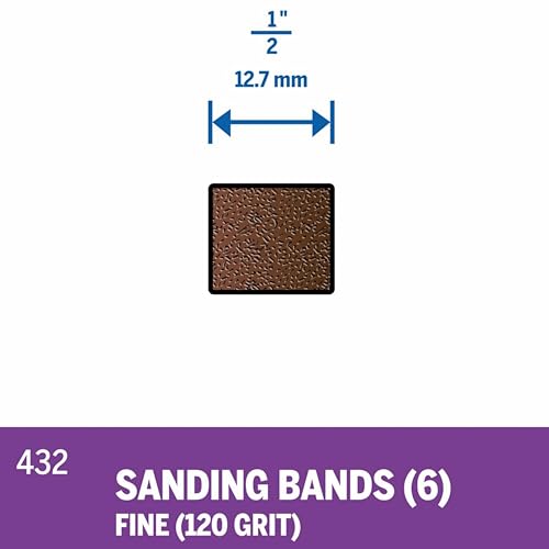 Image of Dremel 432 1 /2-Inch 120 Grit Sanding Bands, 6 Pack, Rotary Tool Accessory