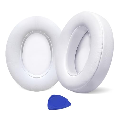 Aurivor Vervangende oorkussens voor Beats Studio 2 & Studio 3 draadloze en bedrade hoofdtelefoons - hoezen met premium eiwitleer, geluidsisolatie geheugenschuim, extra dikte (wit)