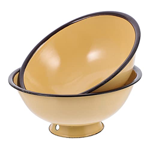 DONFAMDS 2 Piezas Cuenco De Esmalte Vintage Cuenco Para Comida Esmaltada Para Servir Ramen Uso Cocina o Mesa