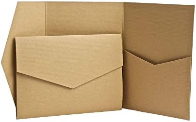 Kraft Matte Pocketfold Invites 130mmx185mm (10)
