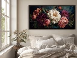 Impressions sur toile de fleurs au rendu artistique de peinture à l'huile
