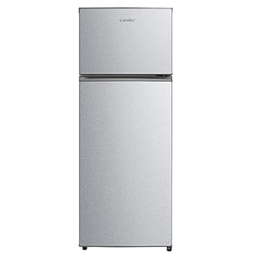 COMFEE' RCT284DS2 frigorifero con congelatore/congelatore superiore/176 kWh/anno/143 cm di altezza/Luce LED/Cerniera porta reversibile/Argento