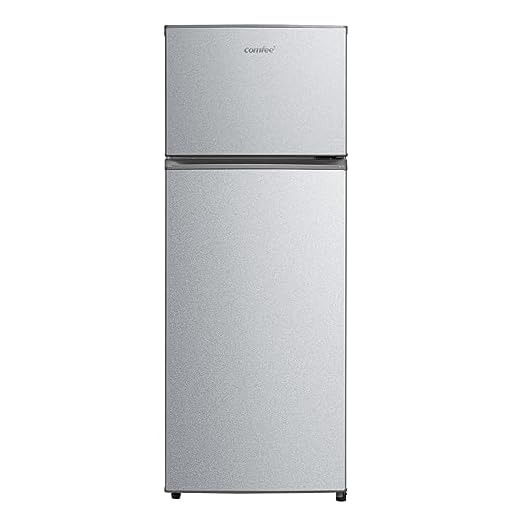 Comfee RCT284DS2 frigorifero con congelatore/congelatore superiore/176 kWh/anno/143 cm di altezza/Luce LED/Cerniera porta reversibile/Argento