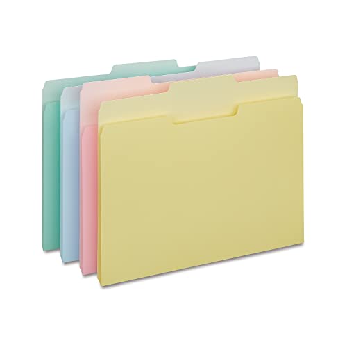 Staples 459684 Top-Tab File Folders 3-Tab Letter Assorted Pastel Colors 100/Bx #TOP9