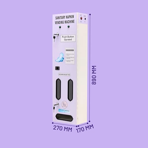 Image of By VP Industries (Push Button Operated | Capacity-100 Pads) Sanitary Napkin Vending Machine Vartical | Operates by Push Button to dispense a napkin without requiring payment.