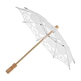 ULDIGI Sombrilla de Encaje de Algodón Pequeña para Bodas, Paraguas Vintage Victoriano para Fiestas de Té, Accesorio Fotográfico Elegante para Novias y Decoración Nupcial