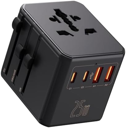 Auxmir Adaptador Enchufe Universal de Viaje, Adaptador Internacio...