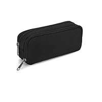 Estuche de Gran Capacidad Bolsa de lápiz Estuche Organizador de papelería con 2 Compartimentos para Office Man Woman, Negro