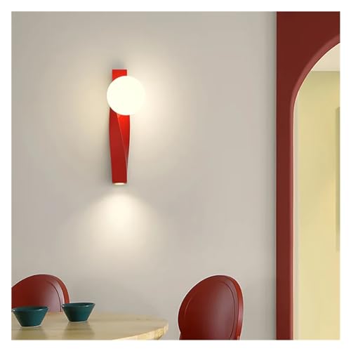 Image of TTDGYYXW LED Wall Lamp – Stylish Red Indoor Lighting for Bedroom, Dining Room, Living Room & Study – 40CM Decorative Fixture for Home Ambiance and Modern Decor