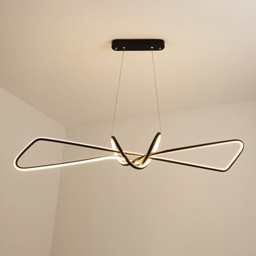 Suspension haut de gamme noire en métal géométrique et acrylique blanc LED
