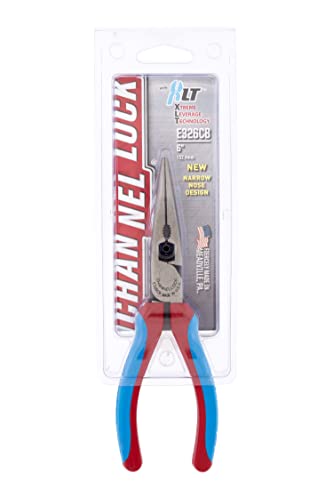 Image of CHANNELLOCK 326CB 6-inch CODE BLUE XLT Combination Long Nose Pliers with Cutter, Made in USA, Forged High Carbon Steel