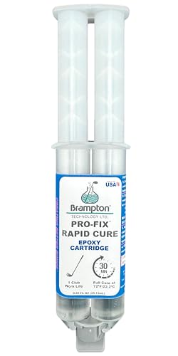 Brampton PRO-FIX Rapid Cure Golf Epoxy, 3-Min Work Life, 30-Min Repair, Impact Resistant, 2-Part Epoxy Glue Kit for Golf Clubs, Shafts, Heads, Drivers, Putters, Easy 1:1 Mix