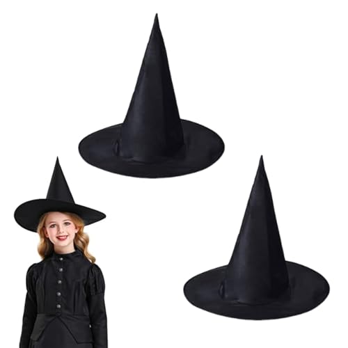 dinghaole 2 sombreros de bruja, disfraz y sombrero de bruja para cosplay, sombrero de bruja negro, accesorios de disfraz de bruja, accesorios de carnaval unisex para Halloween, disfraces, fiesta