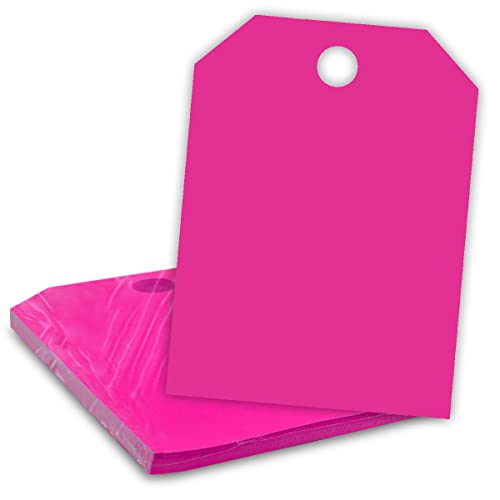 Versa-Tags Car Mirror Hang Tags Blank Jumbo Signs 50 Pack 8.5'' x 11.5'' Printer Friendly to Increase Dealership Traffic Fluorescent Coloring (Pink, 50)
