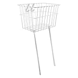 Wald Front Grocery Bicycle Basket (14.5 x 9.5 x 9, White) W135WH