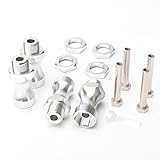 Rchobbytop 4 Pack Aluminum 12mm to 17mm Wheel Hex Hub Conversion Adapter Widener for 1/8 1/10 RC Car Upgrade Parts, Silver
