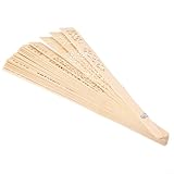Material: hecho de madera, este ventilador plegable de mano cuenta con un marco hueco que es y exquisito. A diferencia de los abanicos de papel, no es fácil de romper, uso duradero.