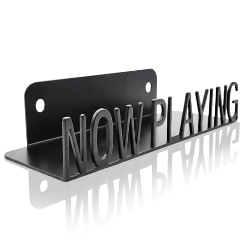 Ahomiwow Metal Now Playing Vinyl Record Stand Wall Mount Album Player Display LP Shelf Black modern...